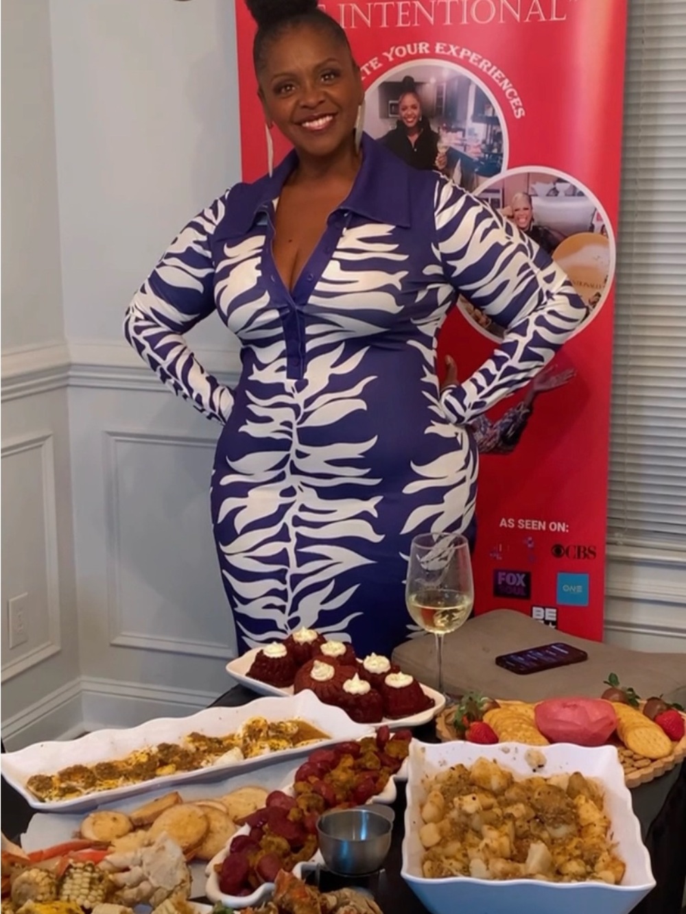 Purple & White Zebra Print Long Sleeve Bodycon Dress